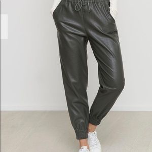 Leather jogger.green color. New on website